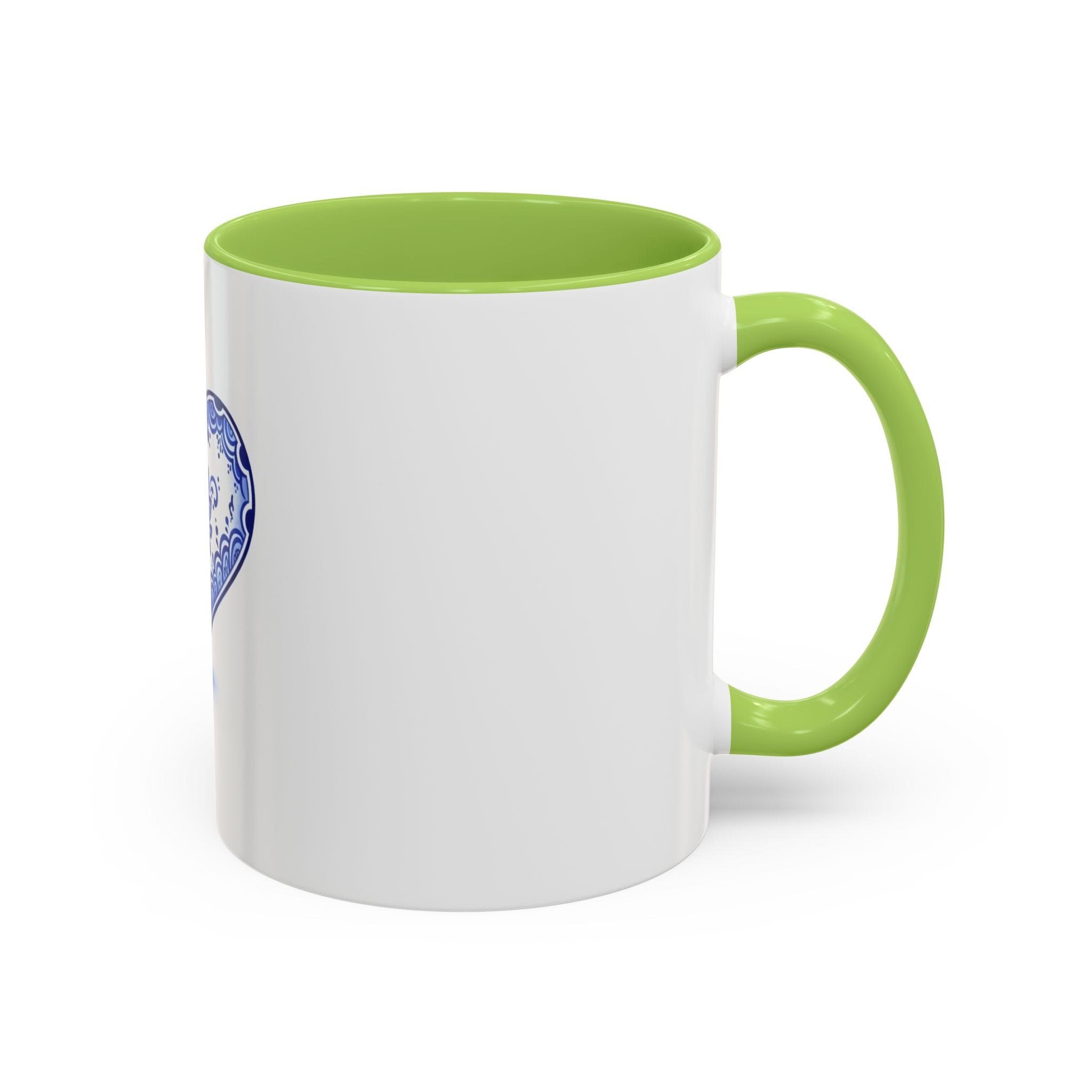 Blue Floral Heart Mug | Accent Coffee Mug 11oz 15oz