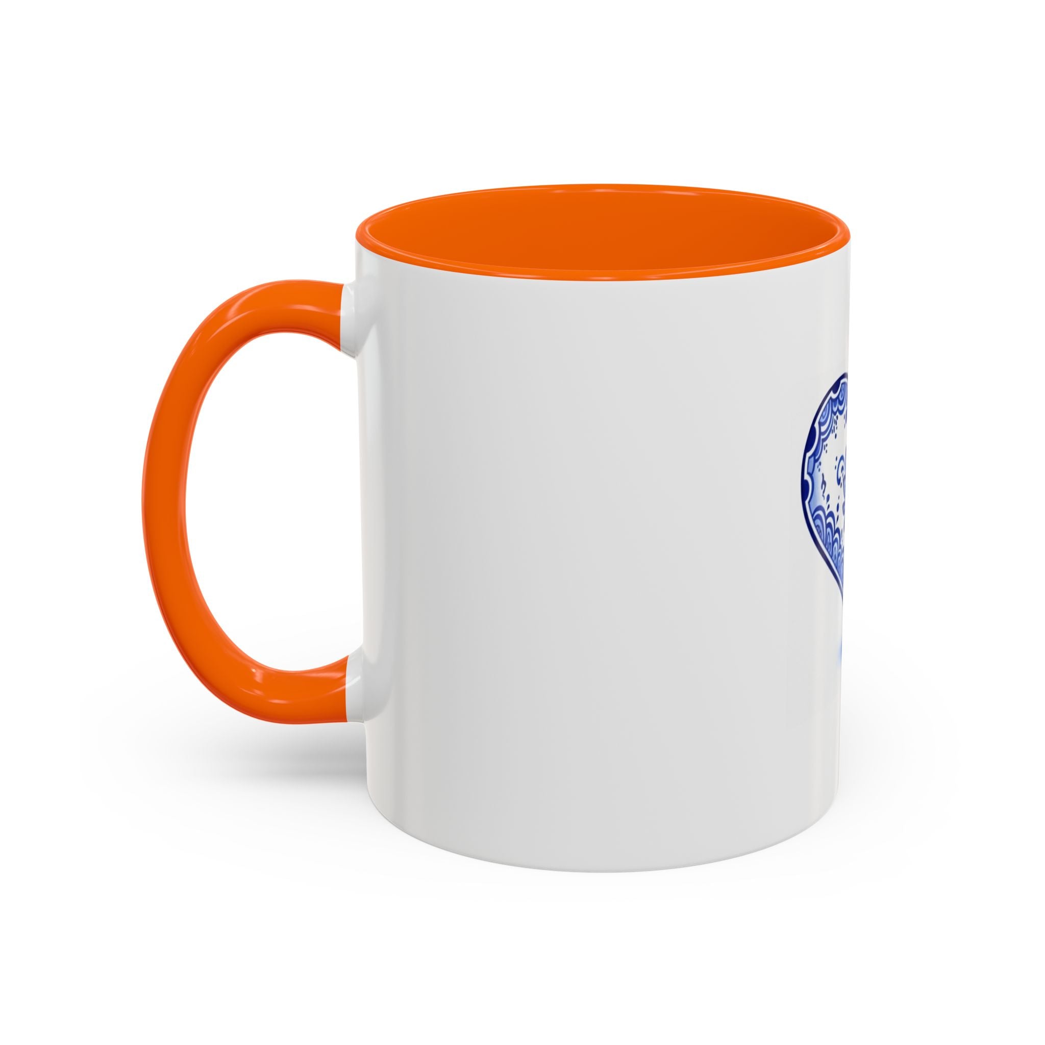 Blue Floral Heart Mug | Accent Coffee Mug 11oz 15oz