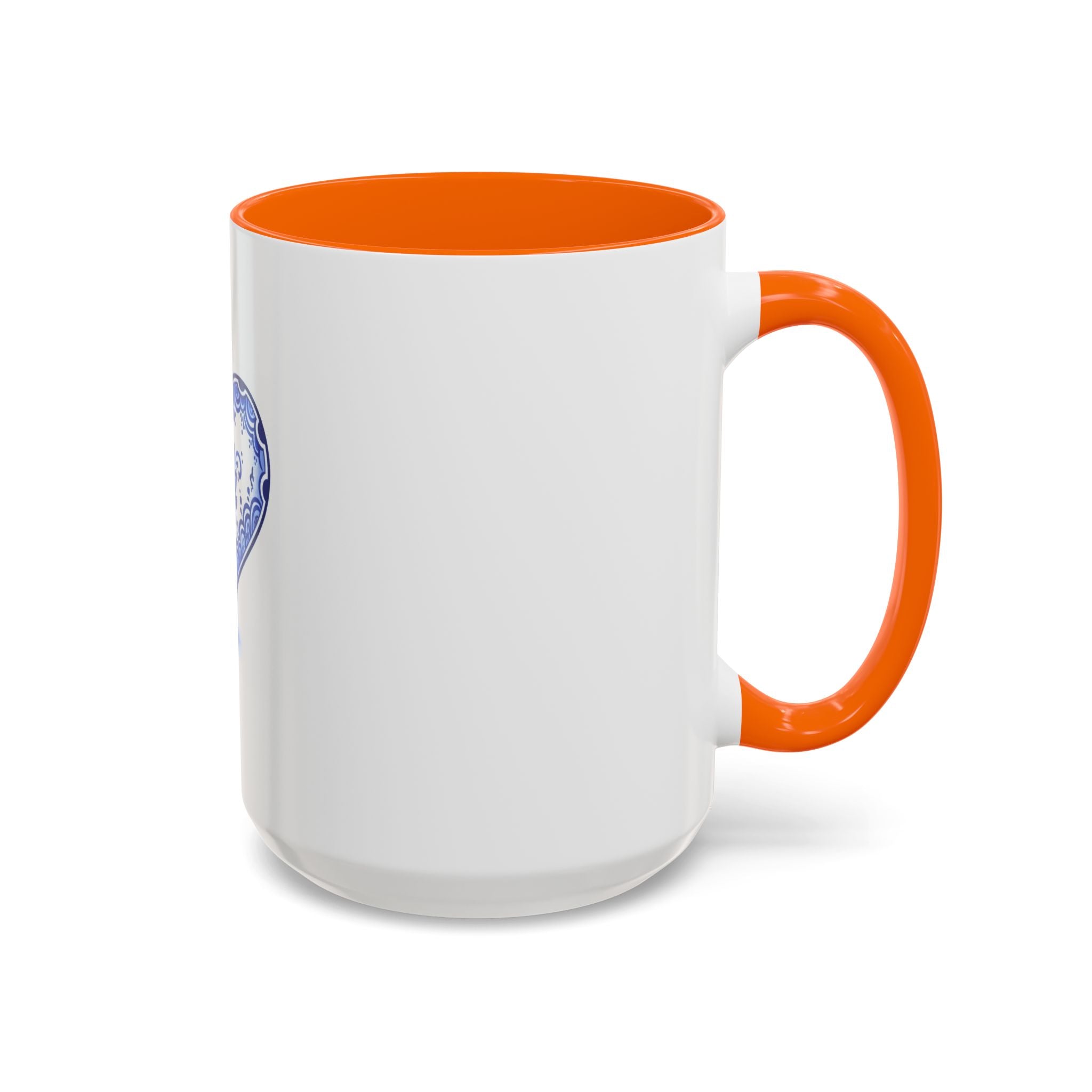Blue Floral Heart Mug | Accent Coffee Mug 11oz 15oz