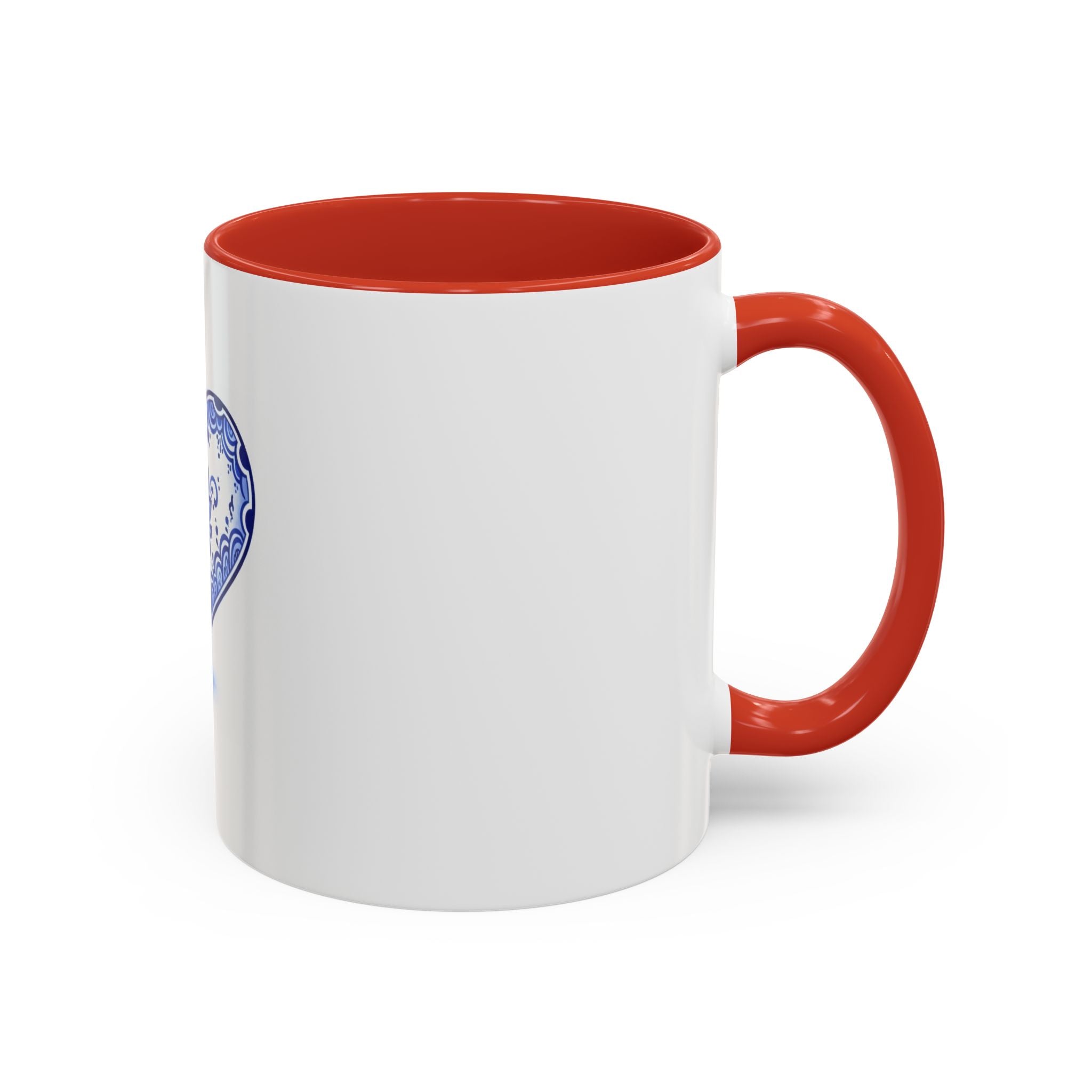 Blue Floral Heart Mug | Accent Coffee Mug 11oz 15oz
