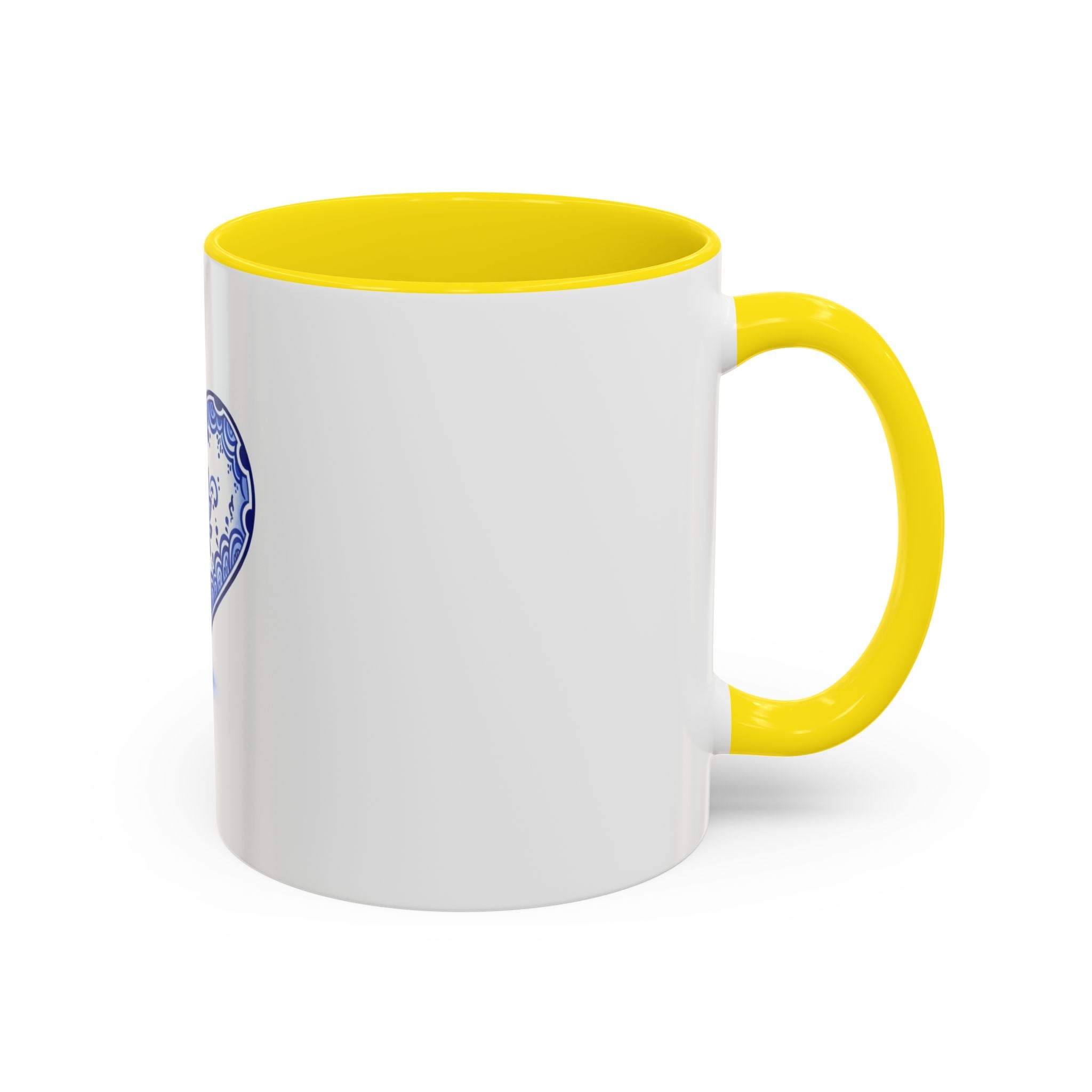 Blue Floral Heart Mug | Accent Coffee Mug 11oz 15oz