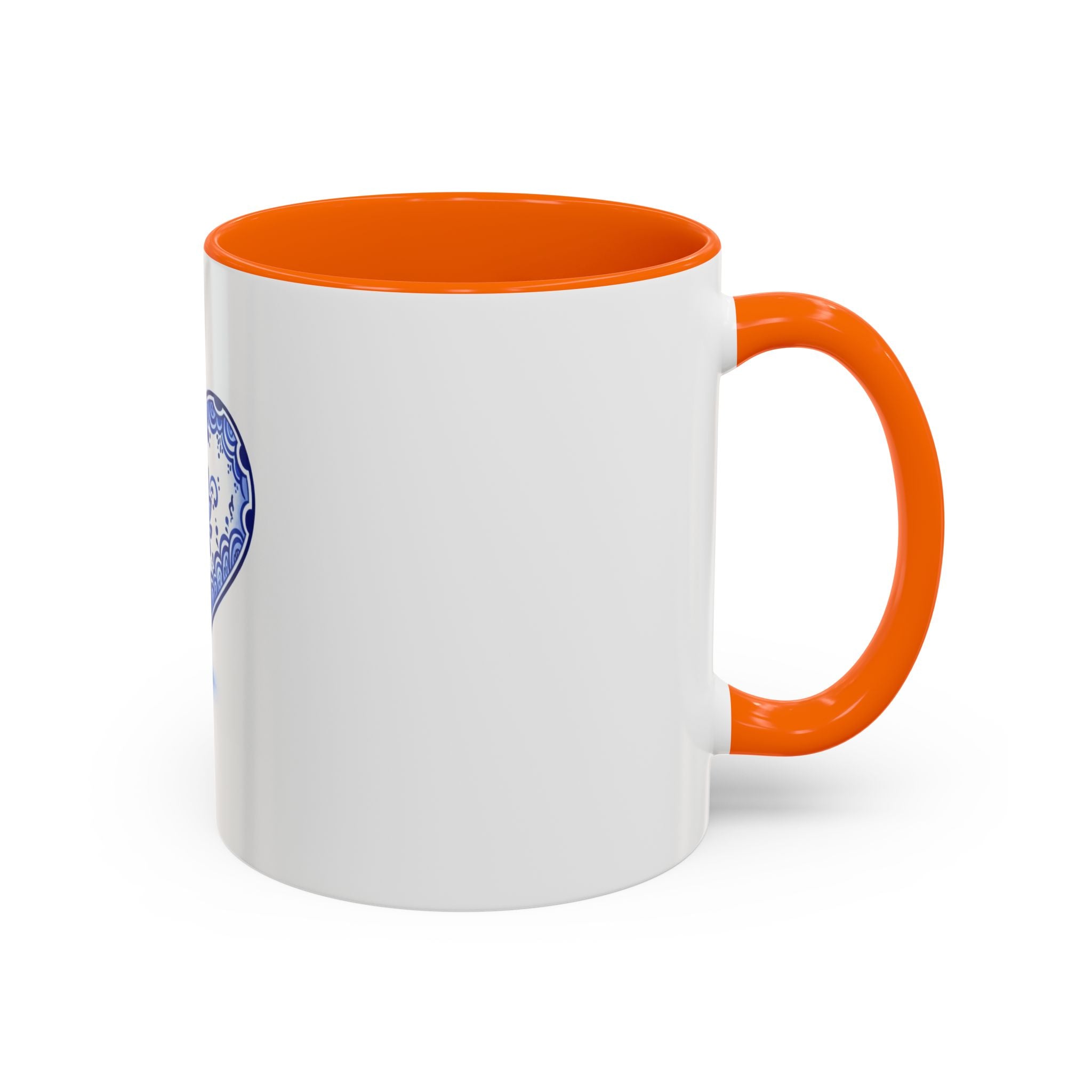 Blue Floral Heart Mug | Accent Coffee Mug 11oz 15oz