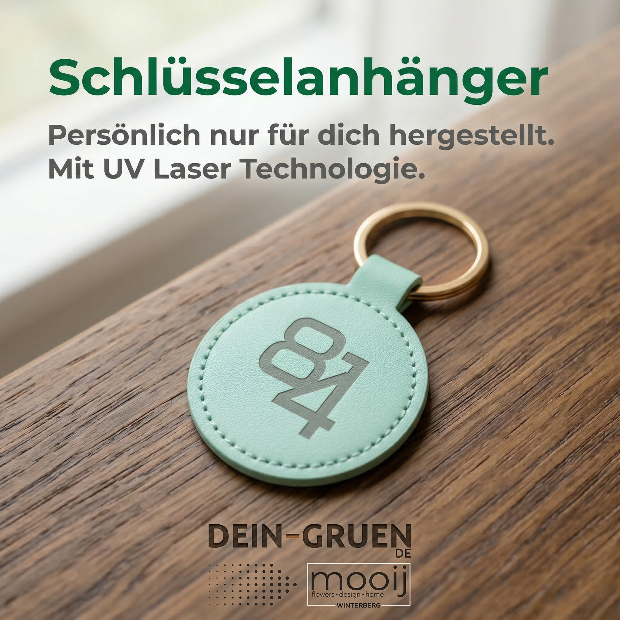 Schlüsselanhänger Leder mit dein eigen Text