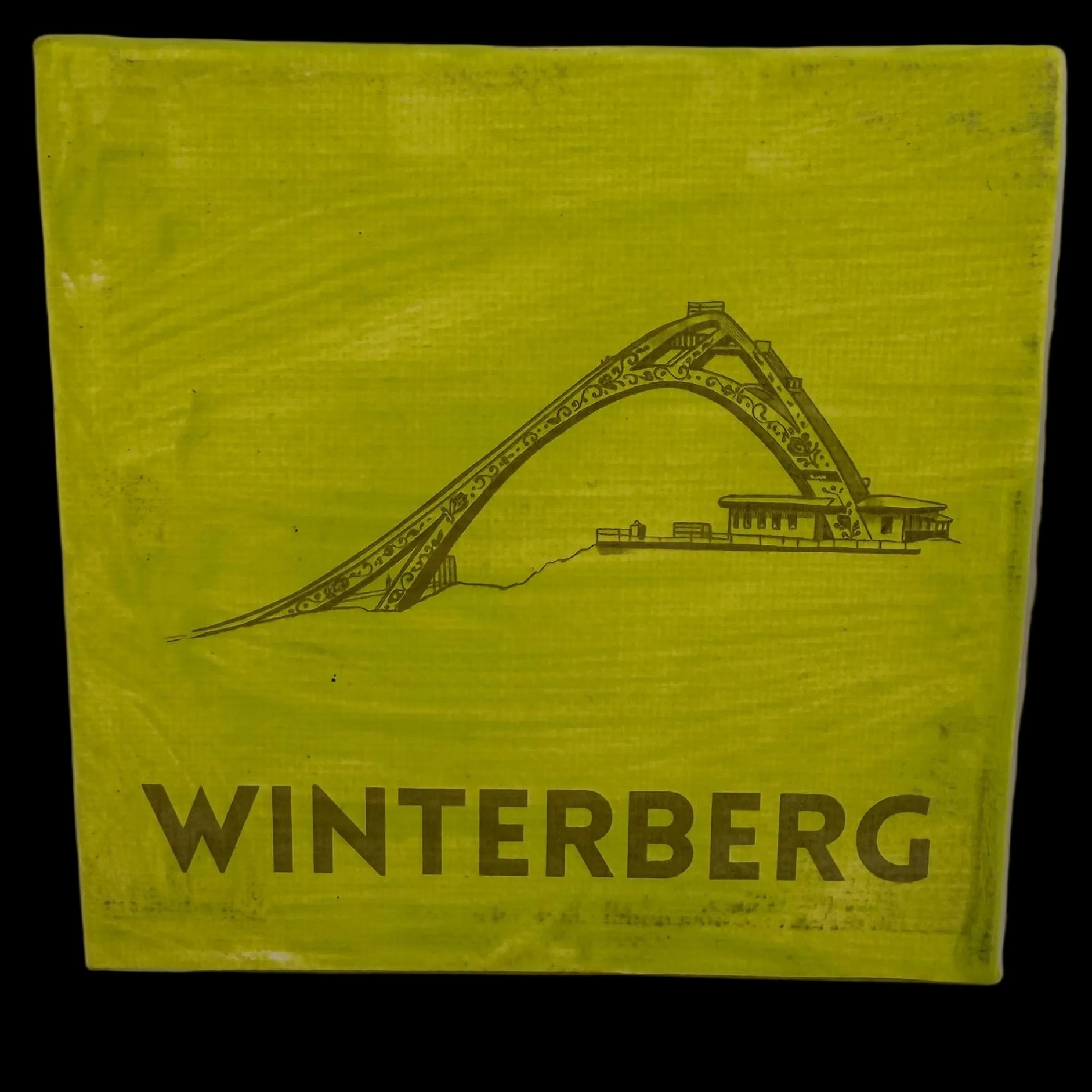 Winterberg auf Canvas - Unikate Handmade - 10x10cm