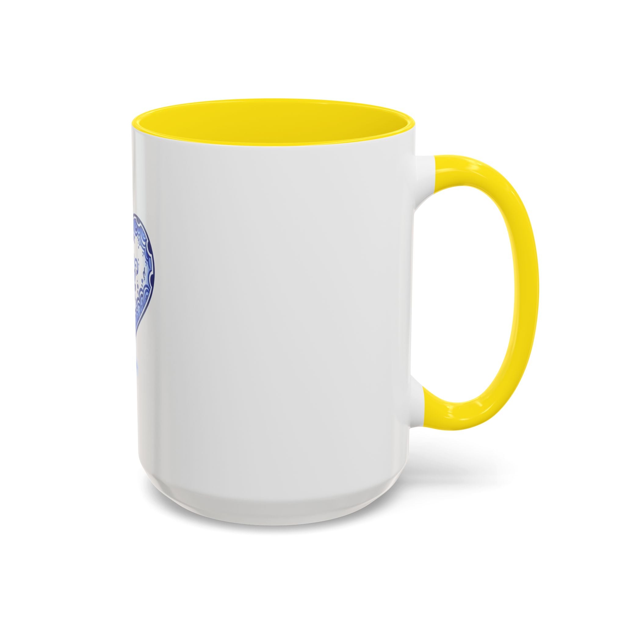 Blue Floral Heart Mug | Accent Coffee Mug 11oz 15oz