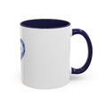 Blauwe mok met bloemenhart | Decoratieve koffiemok 325 ml 440 ml