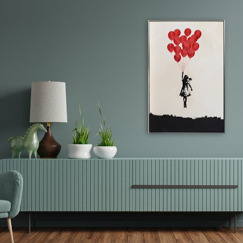 Acrylic painting Girl Balloon 60x90cm