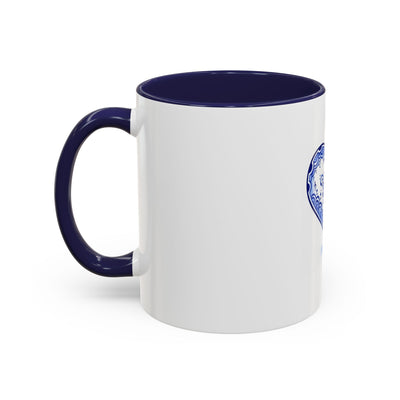 Blue Floral Heart Mug | Accent Coffee Mug 11oz 15oz