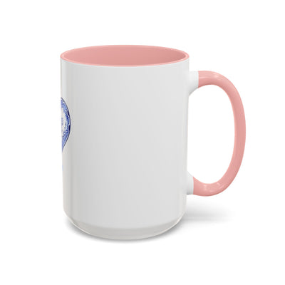 Blue Floral Heart Mug | Accent Coffee Mug 11oz 15oz