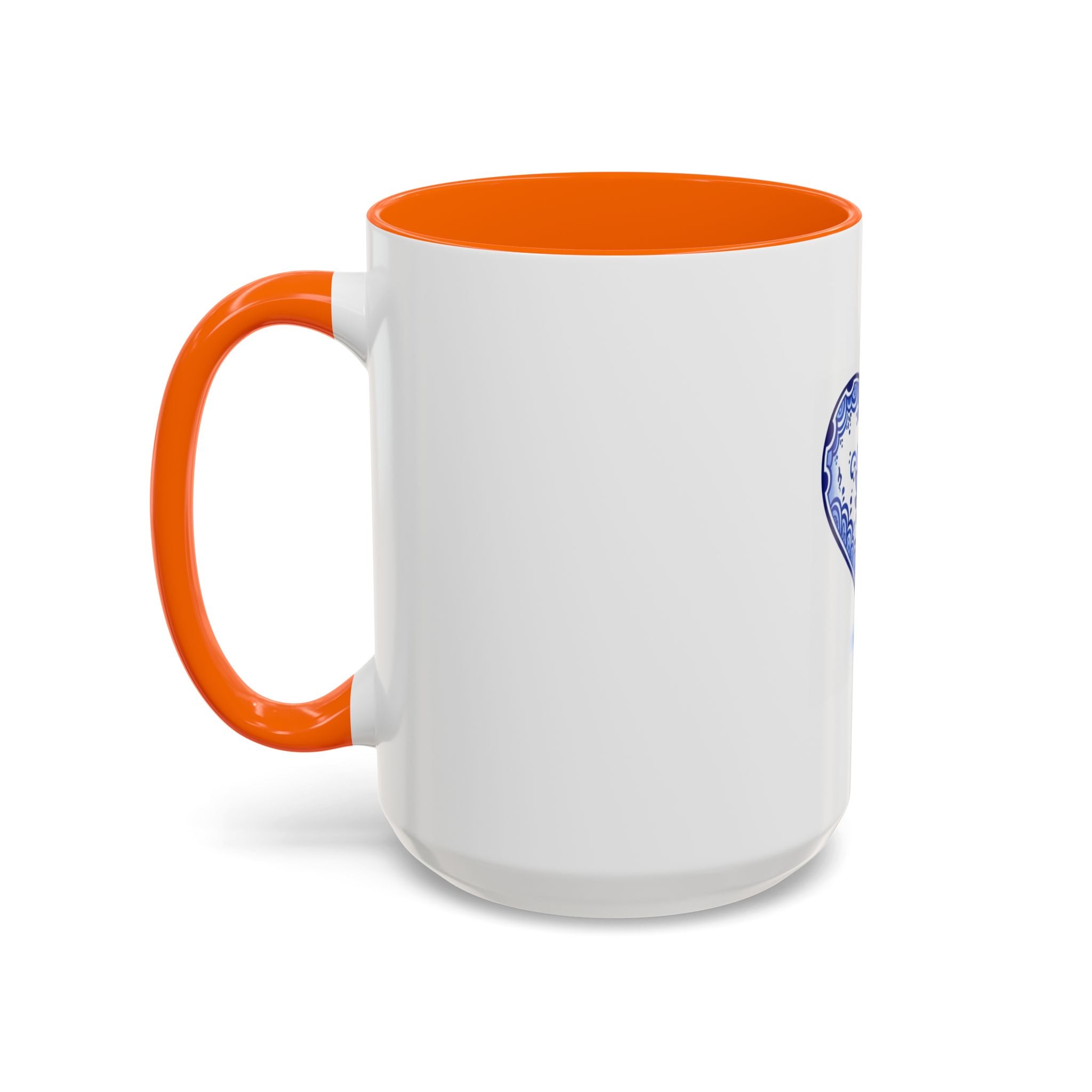 Blue Floral Heart Mug | Accent Coffee Mug 11oz 15oz