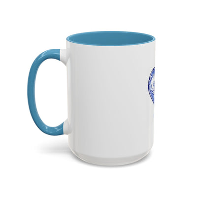 Blue Floral Heart Mug | Accent Coffee Mug 11oz 15oz