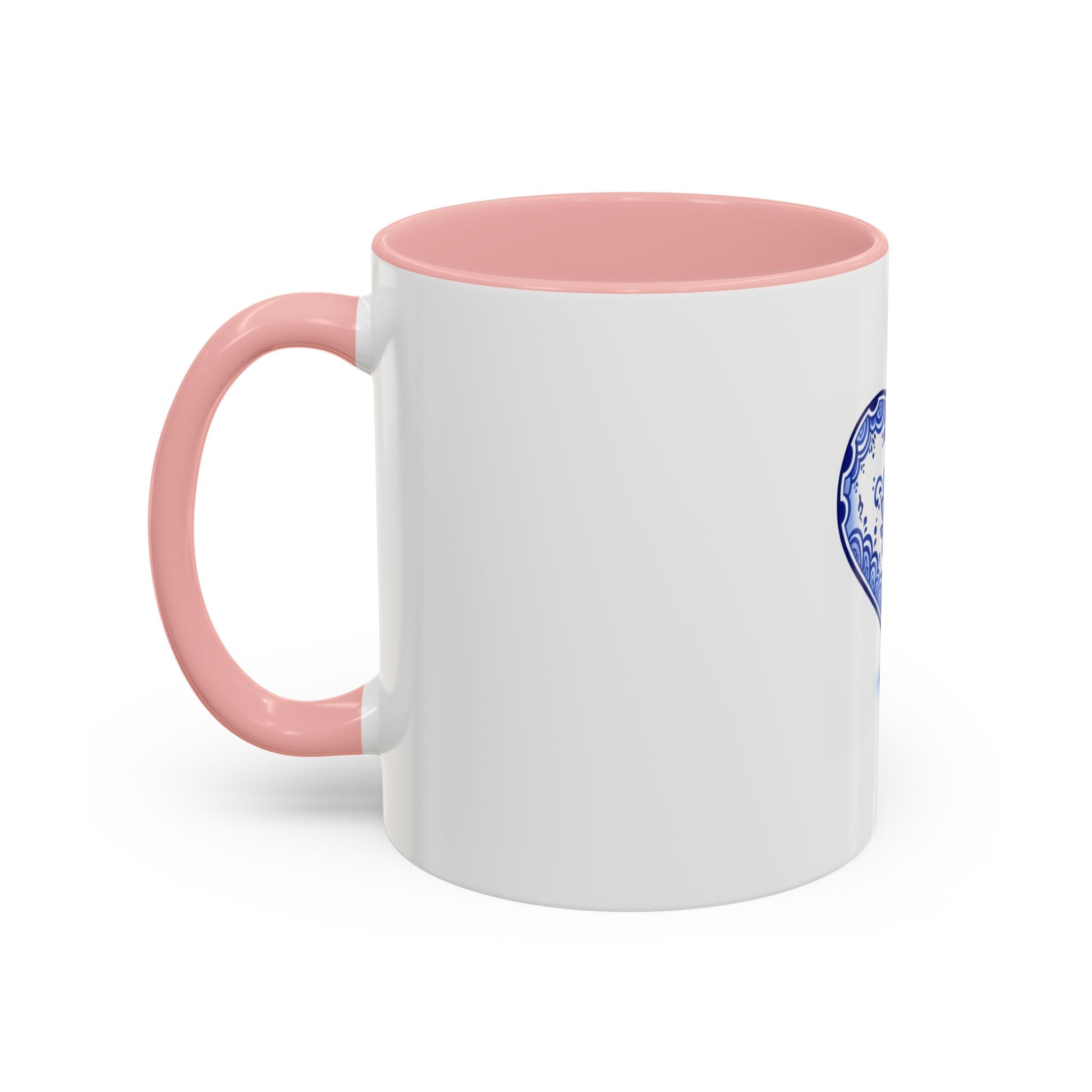 Blue Floral Heart Mug | Accent Coffee Mug 11oz 15oz