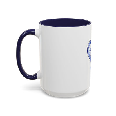 Blue Floral Heart Mug | Accent Coffee Mug 11oz 15oz