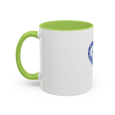 Blue Floral Heart Mug | Accent Coffee Mug 11oz 15oz