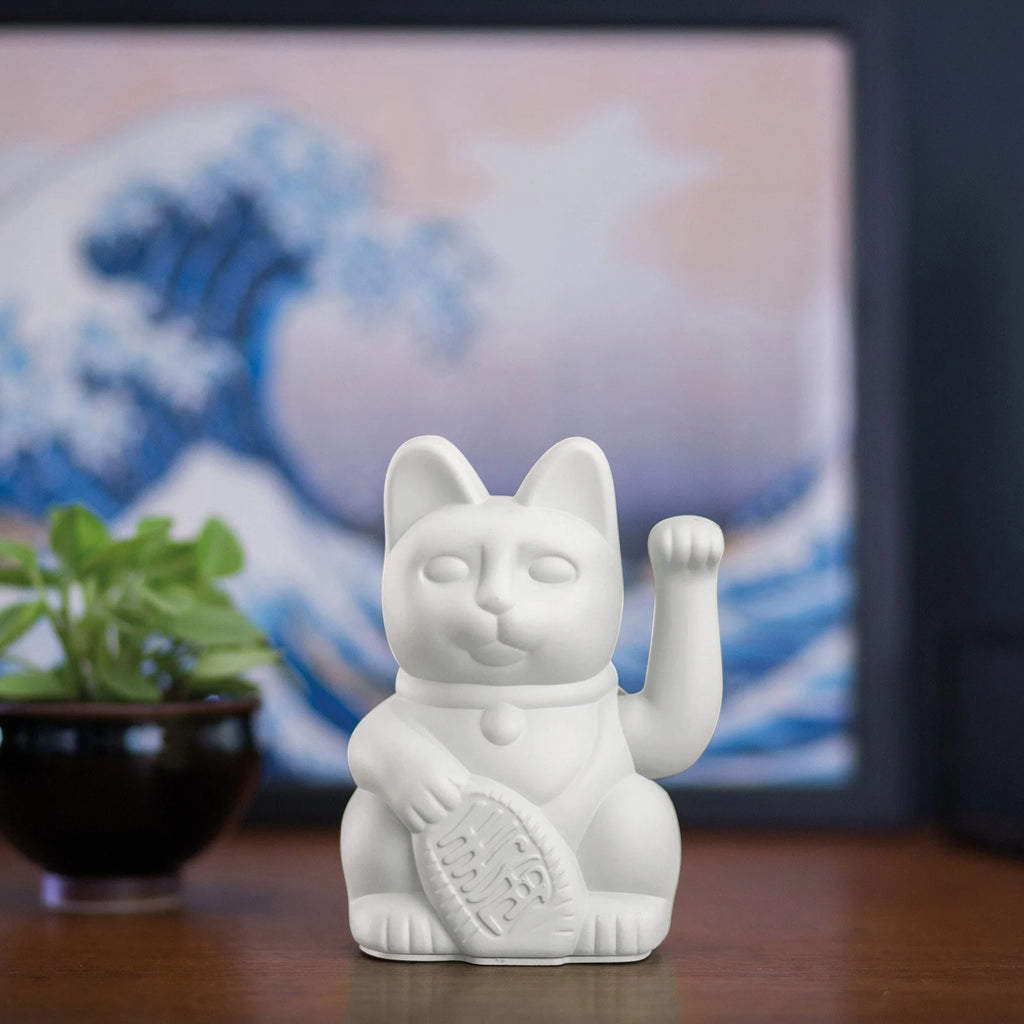 WINKEKATZE WHITE - PEACE LUCKY CAT