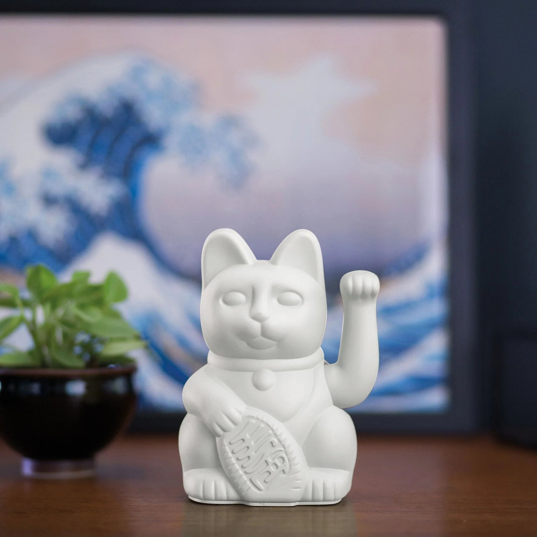WINKEKATZE SOLAR WHITE - PEACE LUCKY CAT