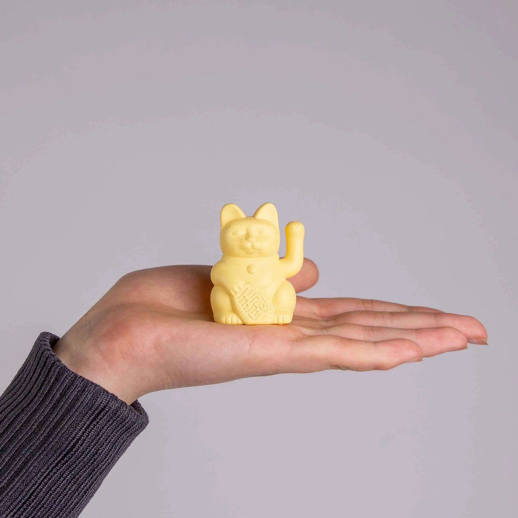 WINKEKATZE SOLAR GELB - WOHLSTAND LUCKY CAT