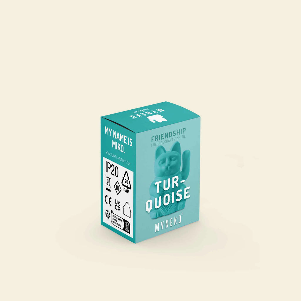 WINKEKATZE SOLAR TURQUOISE - FRIENDSHIP LUCKY CAT
