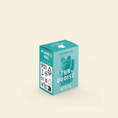 WINKEKATZE SOLAR TURQUOISE - FRIENDSHIP LUCKY CAT