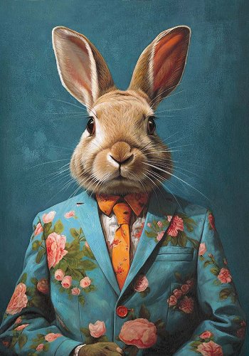 Rabbit acrylic painting 70x100cm