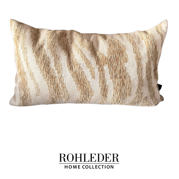 Kussen van ruw leer 30x55cm "Zebra Beige"