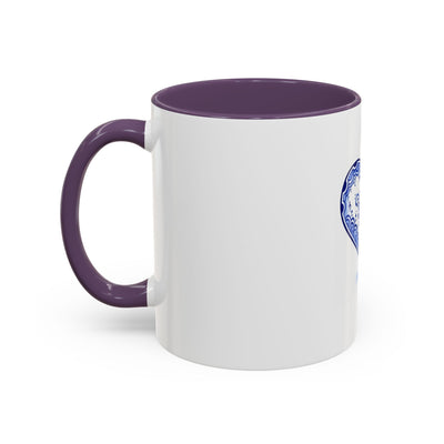 Blue Floral Heart Mug | Accent Coffee Mug 11oz 15oz