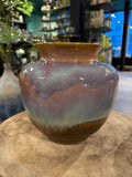 Stenen vaas, hoogte 23 cm, diameter 23 cm