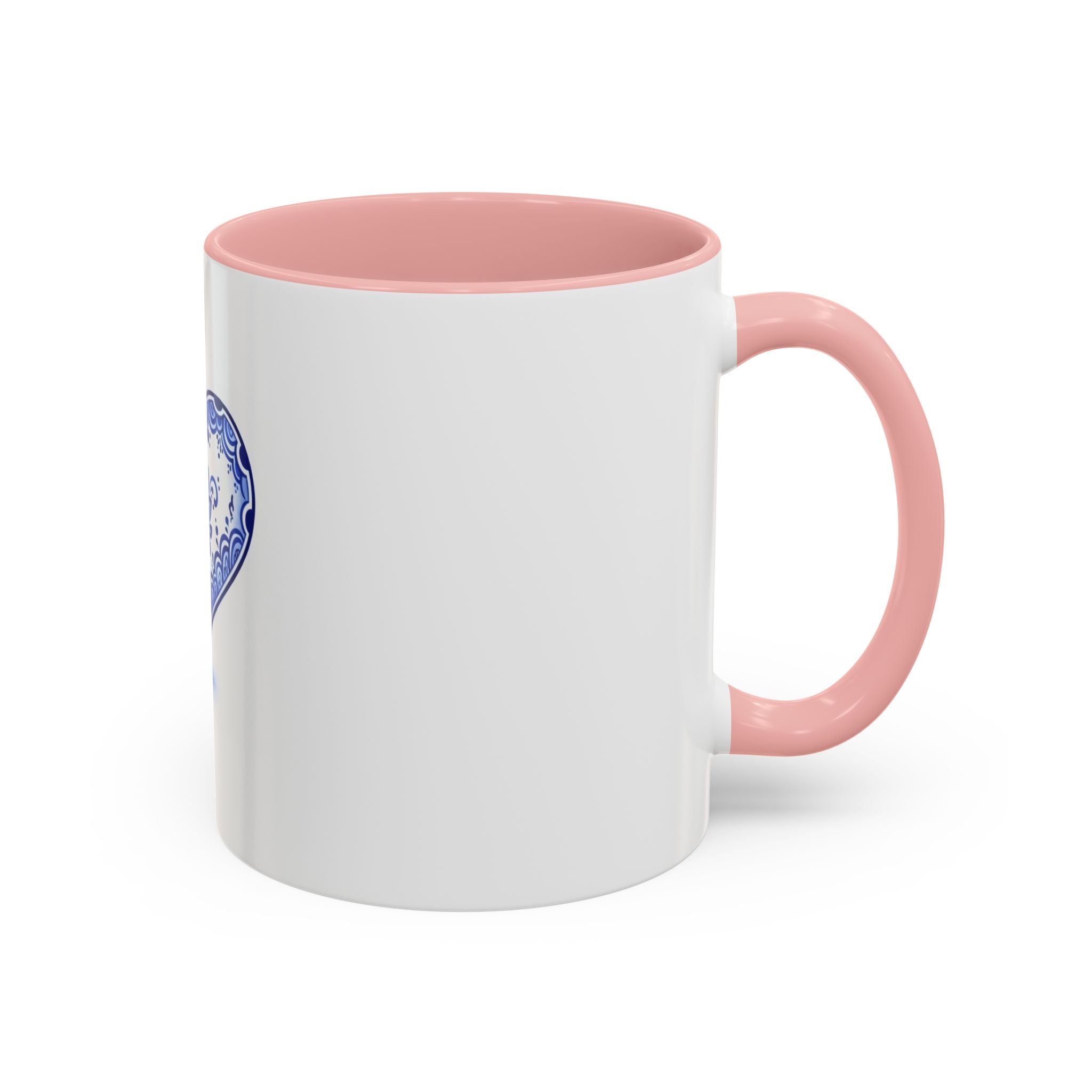 Blue Floral Heart Mug | Accent Coffee Mug 11oz 15oz