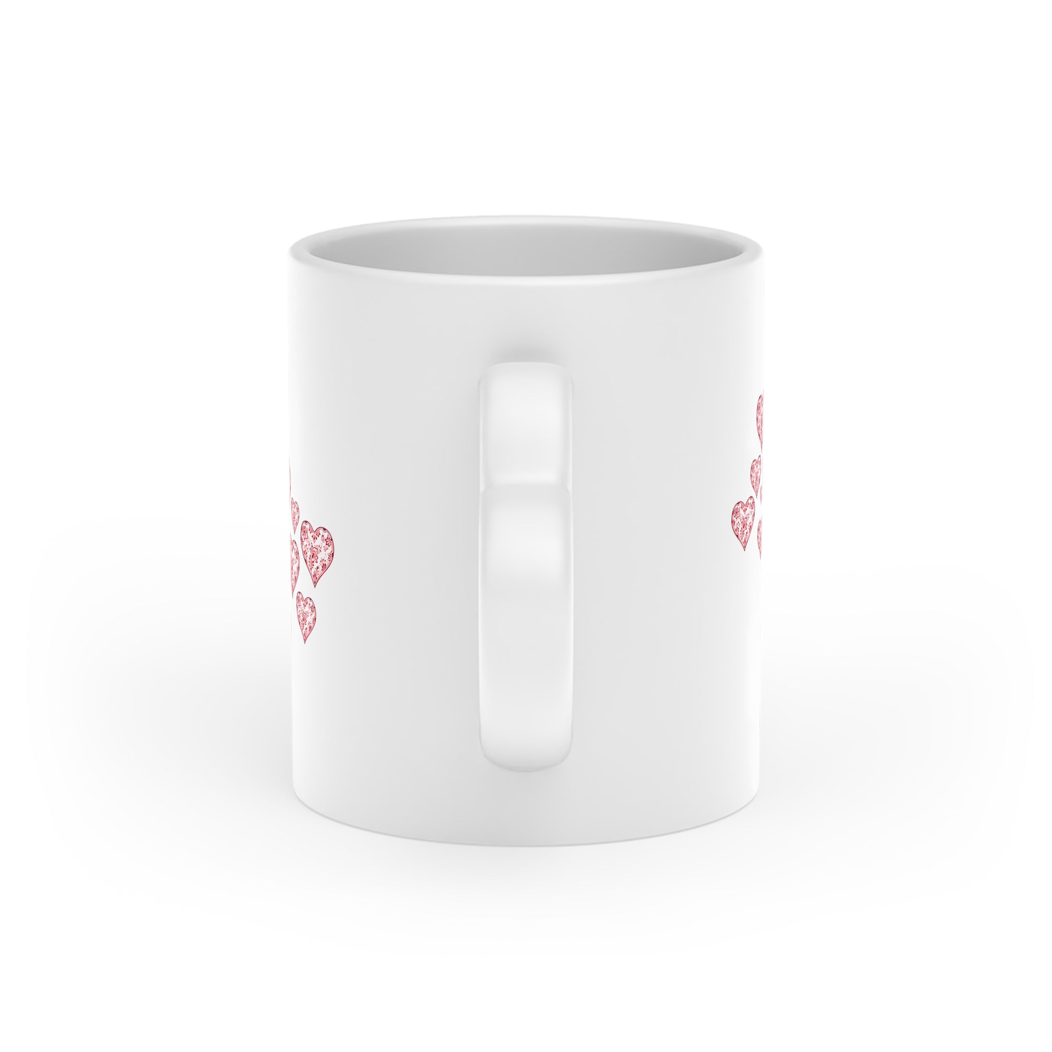 Heart Mug — Red Floral Heart Design with "FOREVER YOURS" — Valentine’s Day Gift Coffee Cup