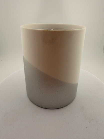dipped white silver scented candle
