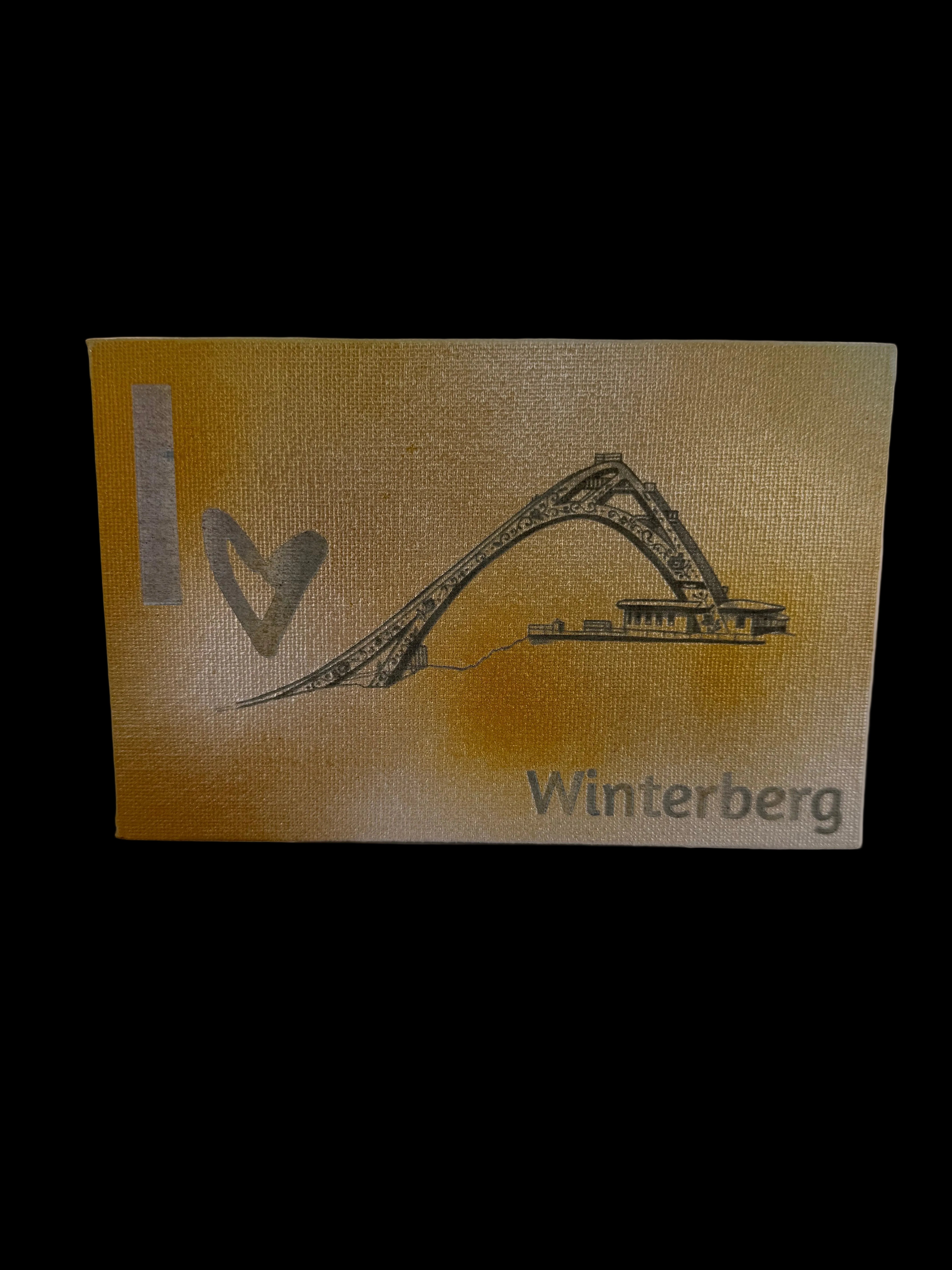 Winterberg auf Canvas - Unikate Handmade - 10x15cm