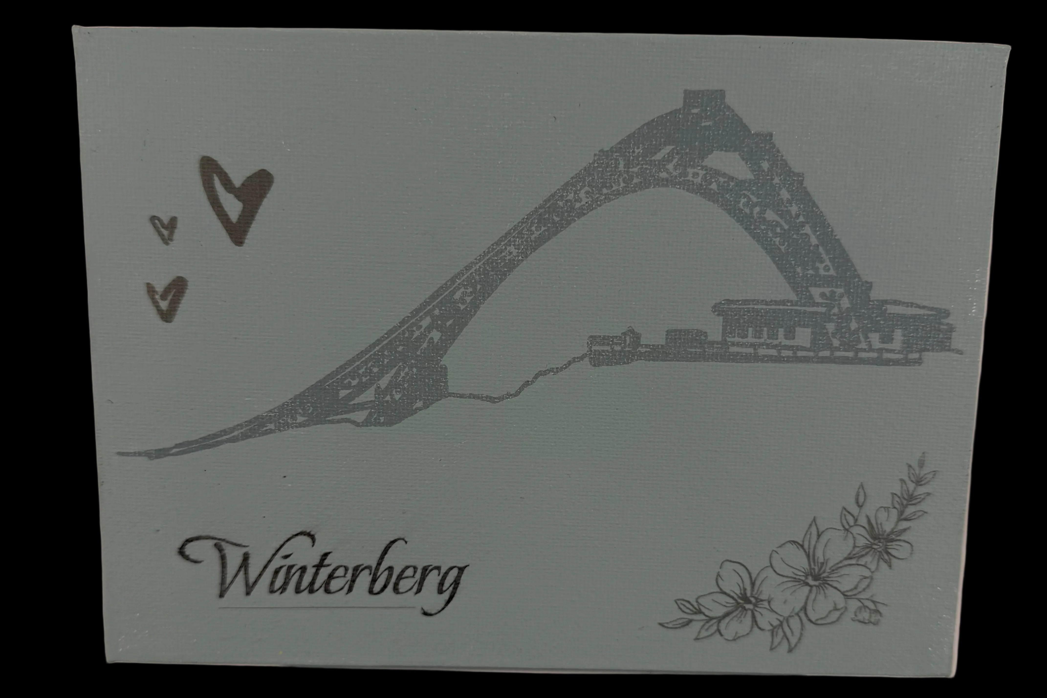 Winterberg auf Canvas - Unikate Handmade - 13x18cm