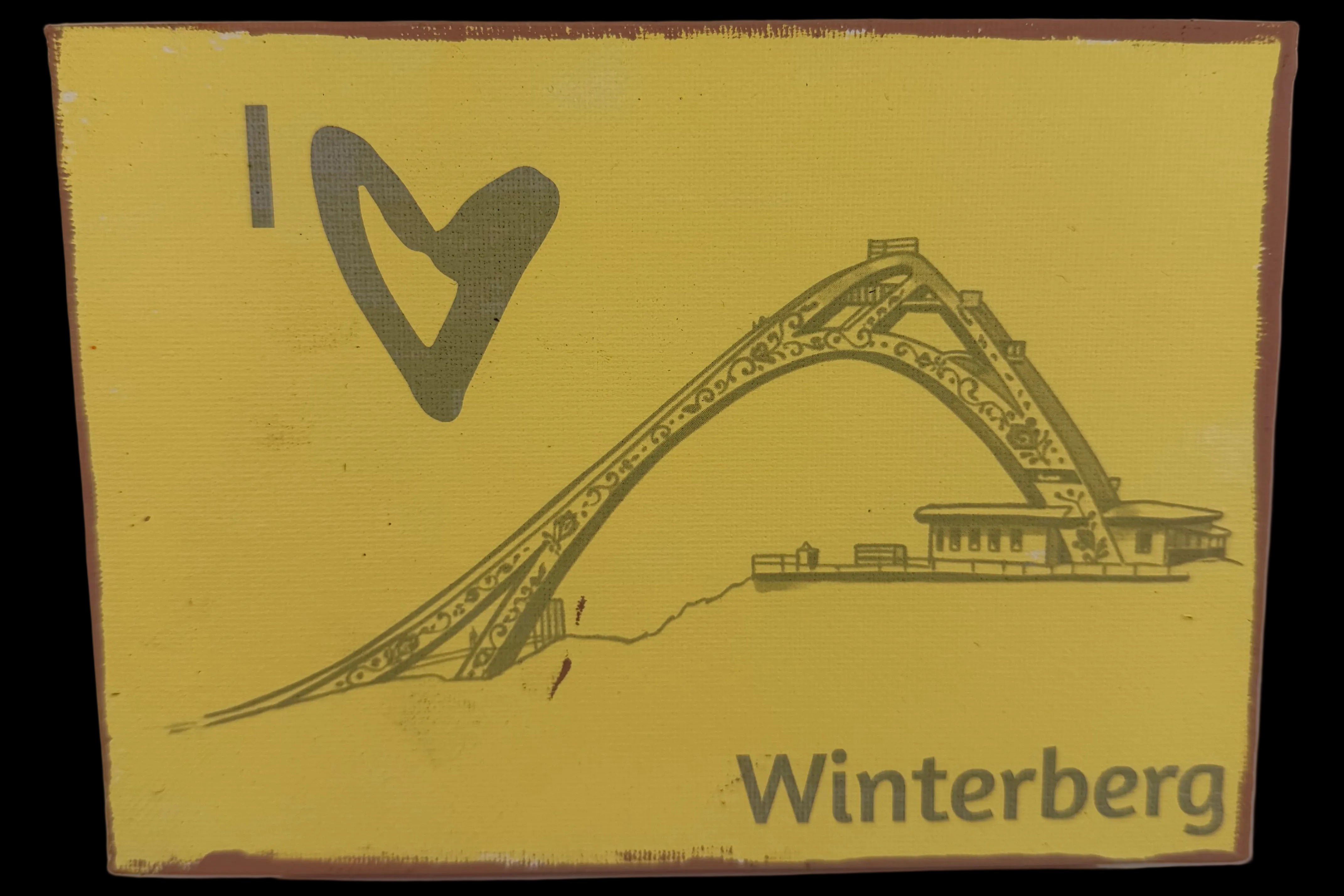 Winterberg auf Canvas - Unikate Handmade - 13x18cm