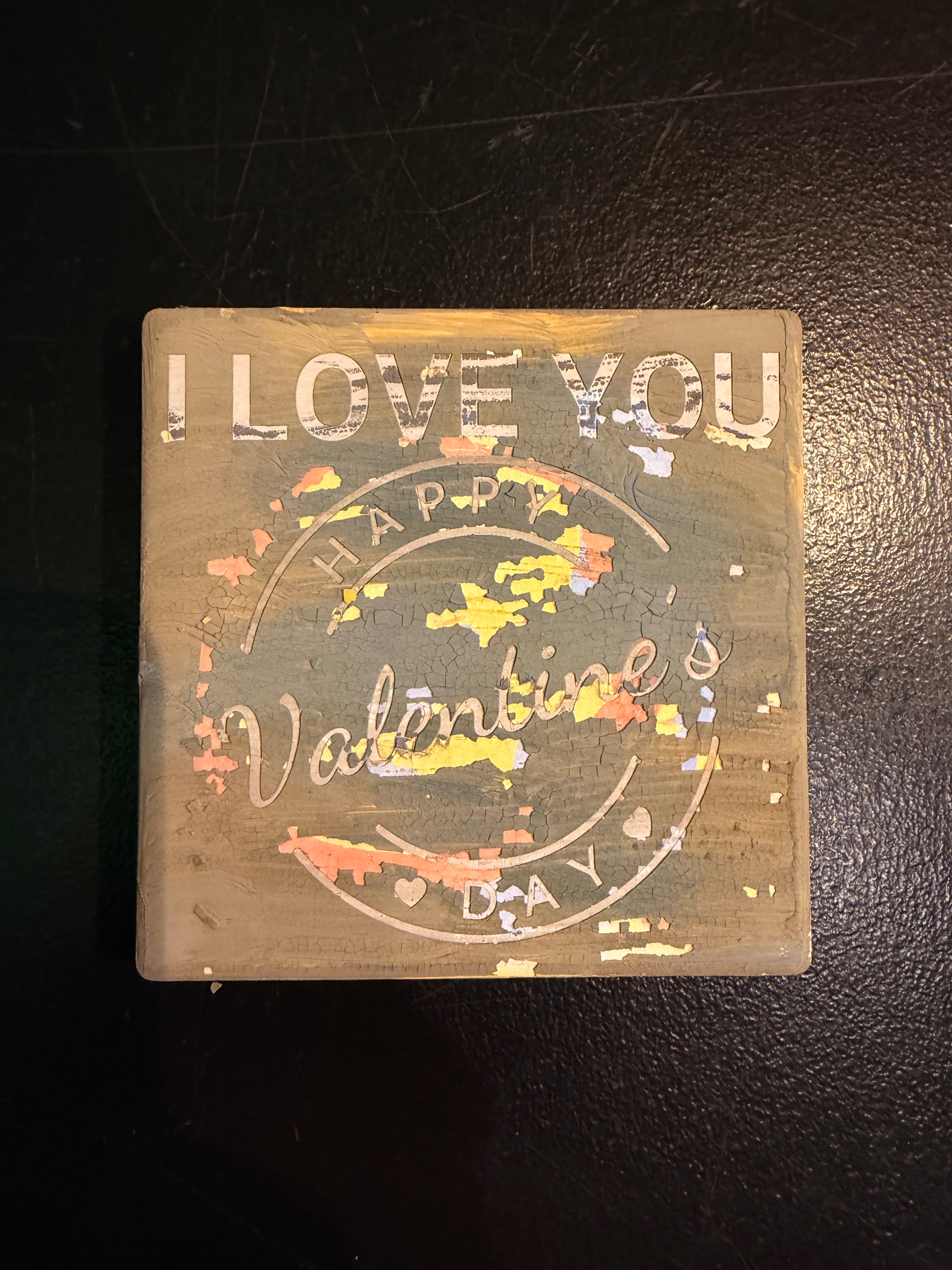 I LOVE YOU Fleece - Unique Handmade - 10x10cm
