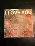 I LOVE YOU Fleece - Unique Handmade - 10x10cm