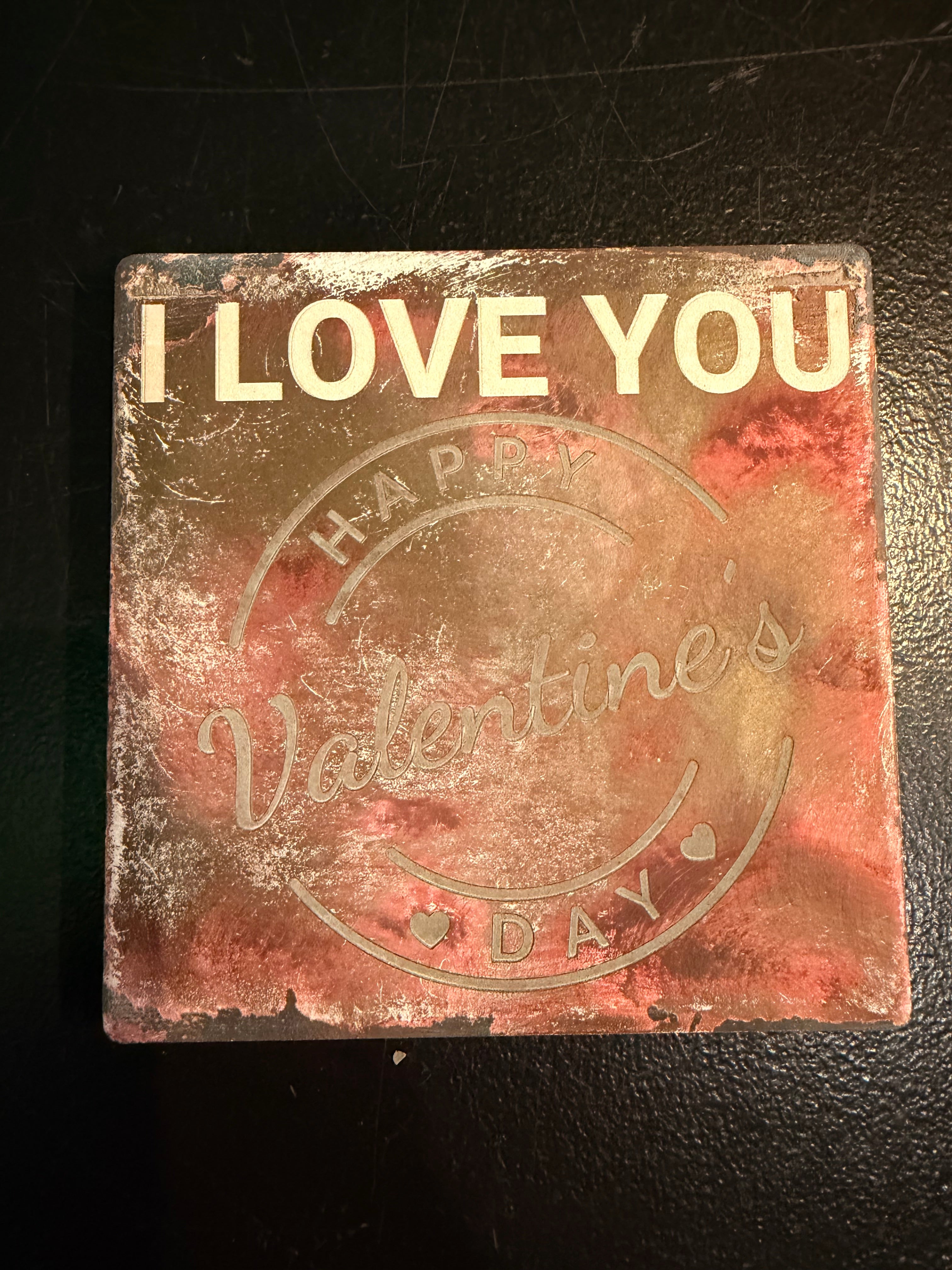 I LOVE YOU Fleece - Unique Handmade - 10x10cm