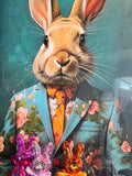 Rabbit acrylic painting 70x100cm