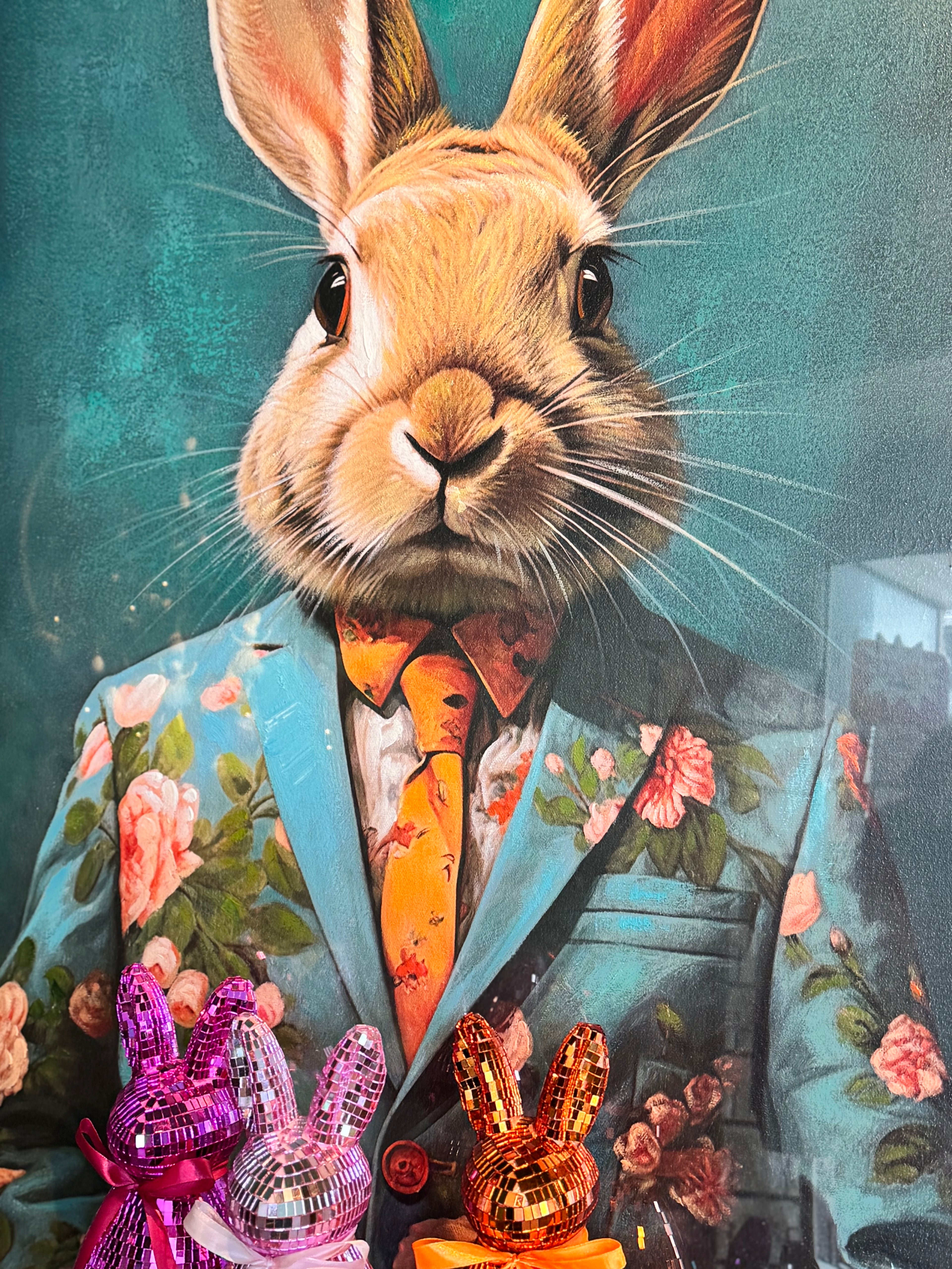 Rabbit acrylic painting 70x100cm