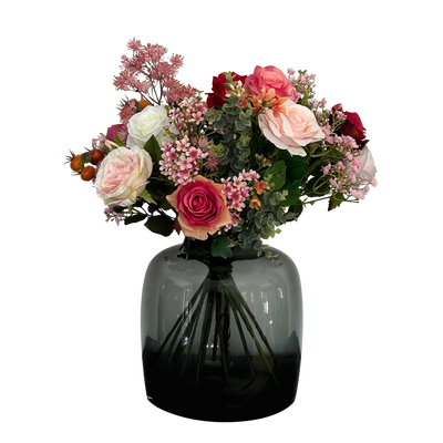 Kunstblumen - Bouquet M - Flame Roses - 45 cm